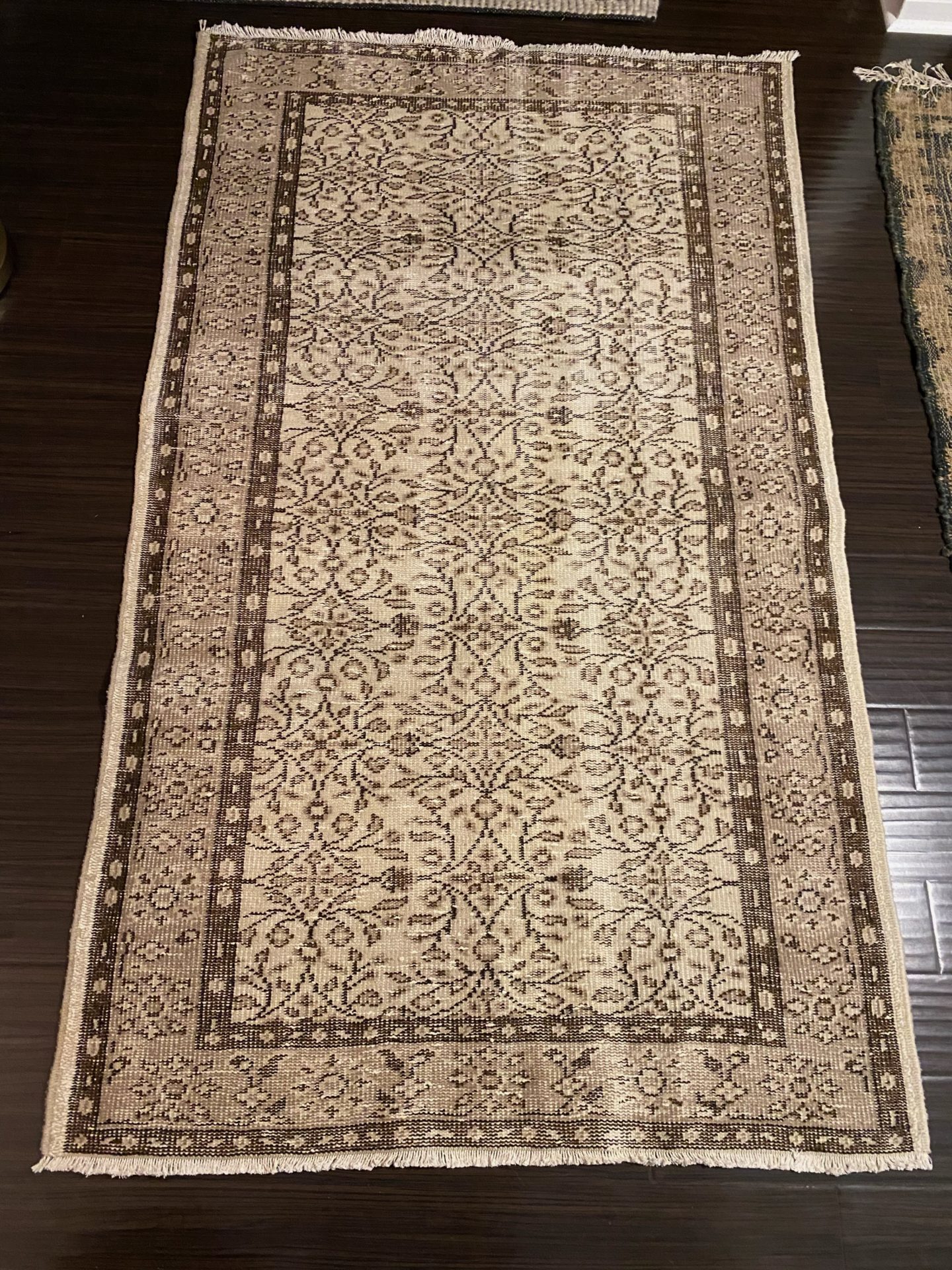 Vintage rug for DIY ottoman by Kari Beckett Design