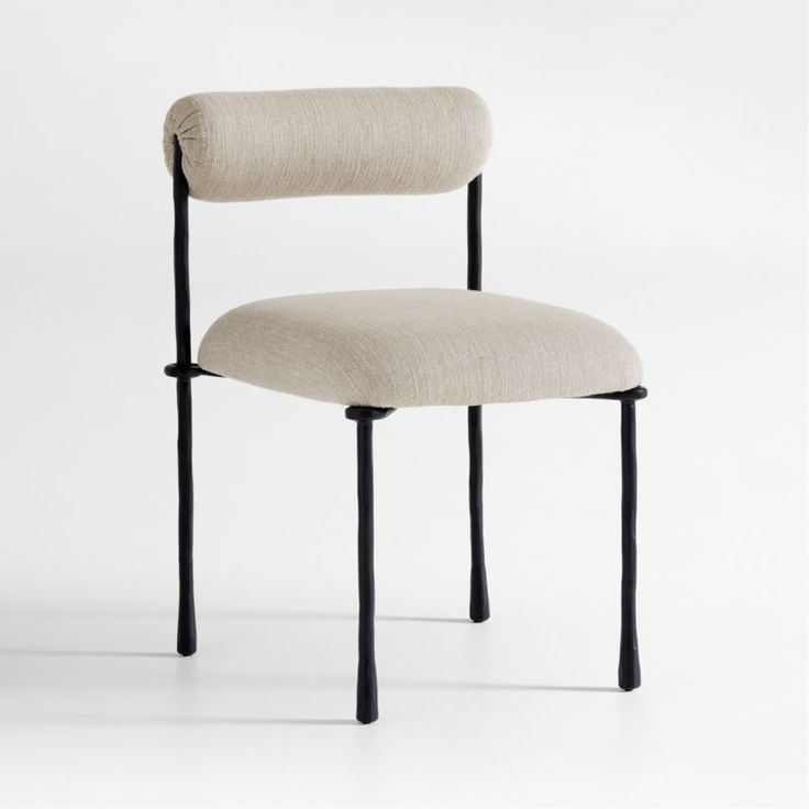 Brussels Metal Upholstered Dining Side Chair from Crate & Barrel