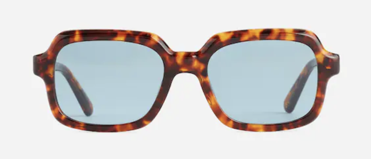 Madewell Oversized Square Sunglasses in Whiskey Tort selected by Kari Beckett for The Color Collective : March Edition Featured Color Sky Blue