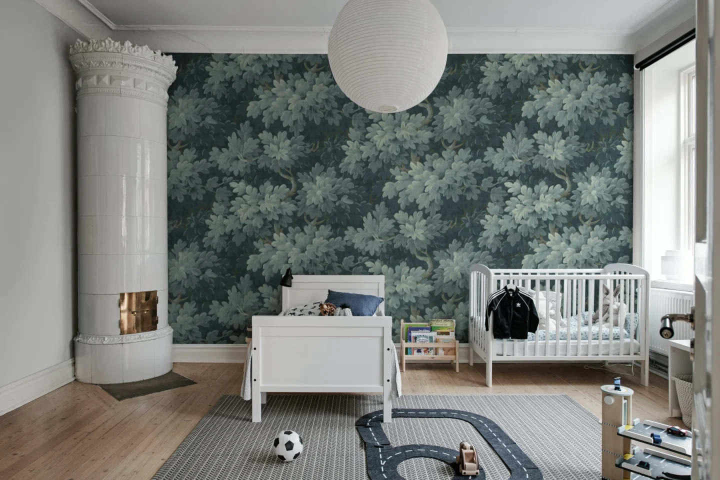 Rebel Walls Vintage Foliage Wallpaper - Nursery Design selected by Kari Beckett for The Color Collective : March Edition Featured Color Sky Blue