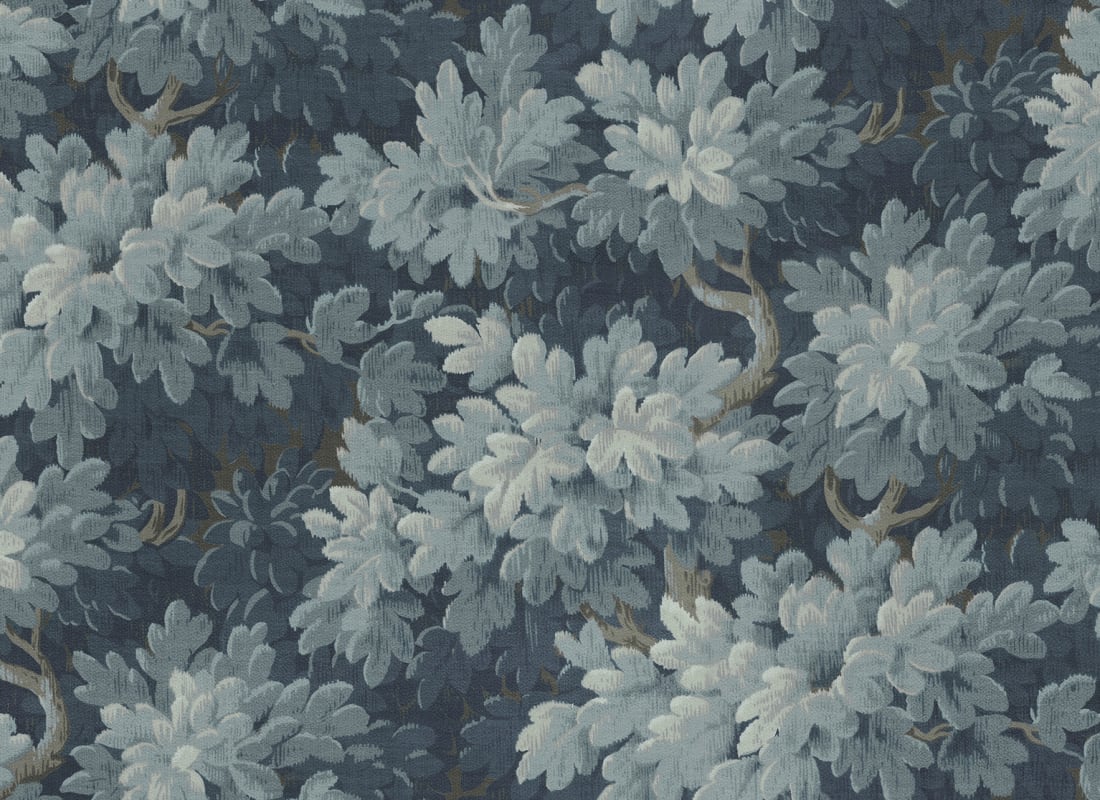 Rebel Walls Vintage Foliage Wallpaper selected by Kari Beckett for The Color Collective : March Edition Featured Color Sky Blue